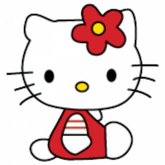 Set 4 bucati, Sticker decorativ, Hello Kitty in fund, Rezistent la apa, NO9636, 10 cm, Multicolor