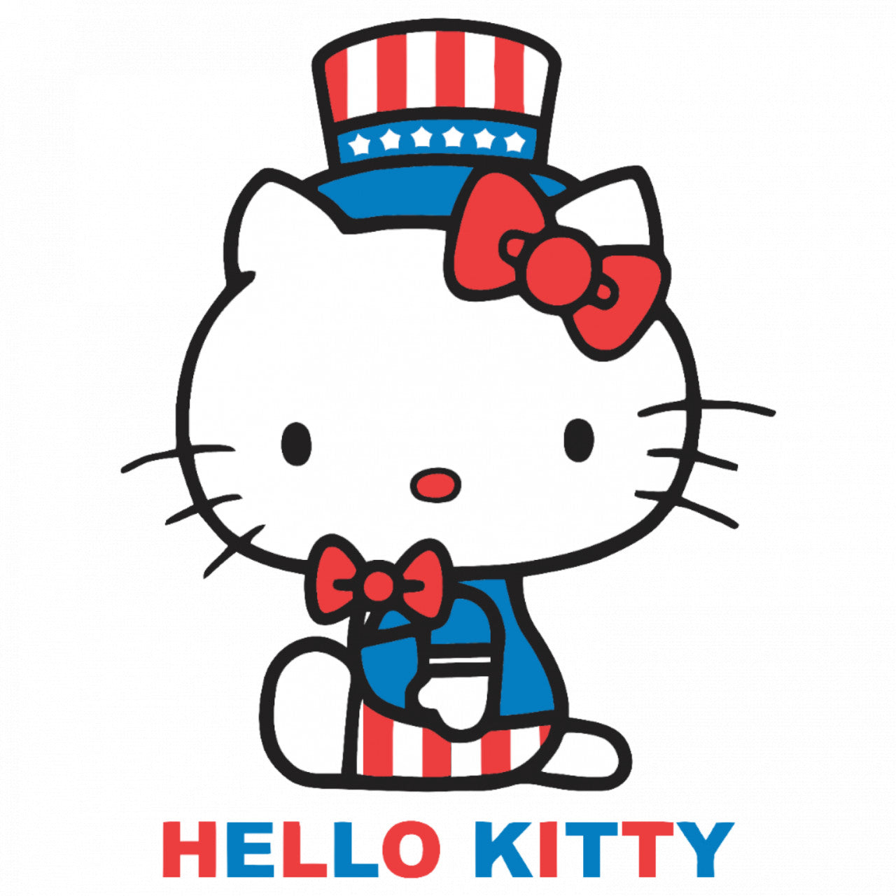 Set 4 bucati, Sticker decorativ, Hello kitty Presedintele Americii, Rezistent la apa, NO9644, 10 cm, Multicolor