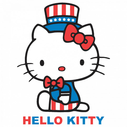 Set 4 bucati, Sticker decorativ, Hello kitty Presedintele Americii, Rezistent la apa, NO9644, 10 cm, Multicolor
