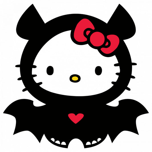 Set 4 bucati, Sticker decorativ, Helloween Hello Kitty, Rezistent la apa, NO9655, 10 cm, Multicolor