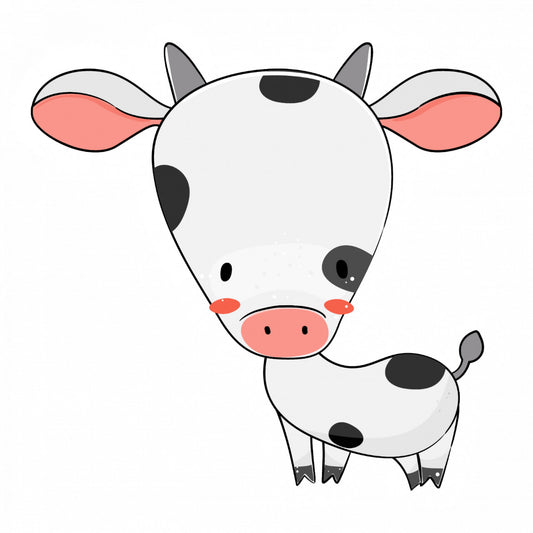 Set 4 bucati, Sticker decorativ, Holstein vacuta, Rezistent la apa, NO9664, 10 cm, Multicolor