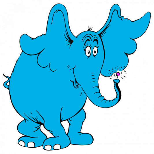 Set 4 bucati, Sticker decorativ, Horton elefantul, Rezistent la apa, NO9672, 10 cm, Multicolor