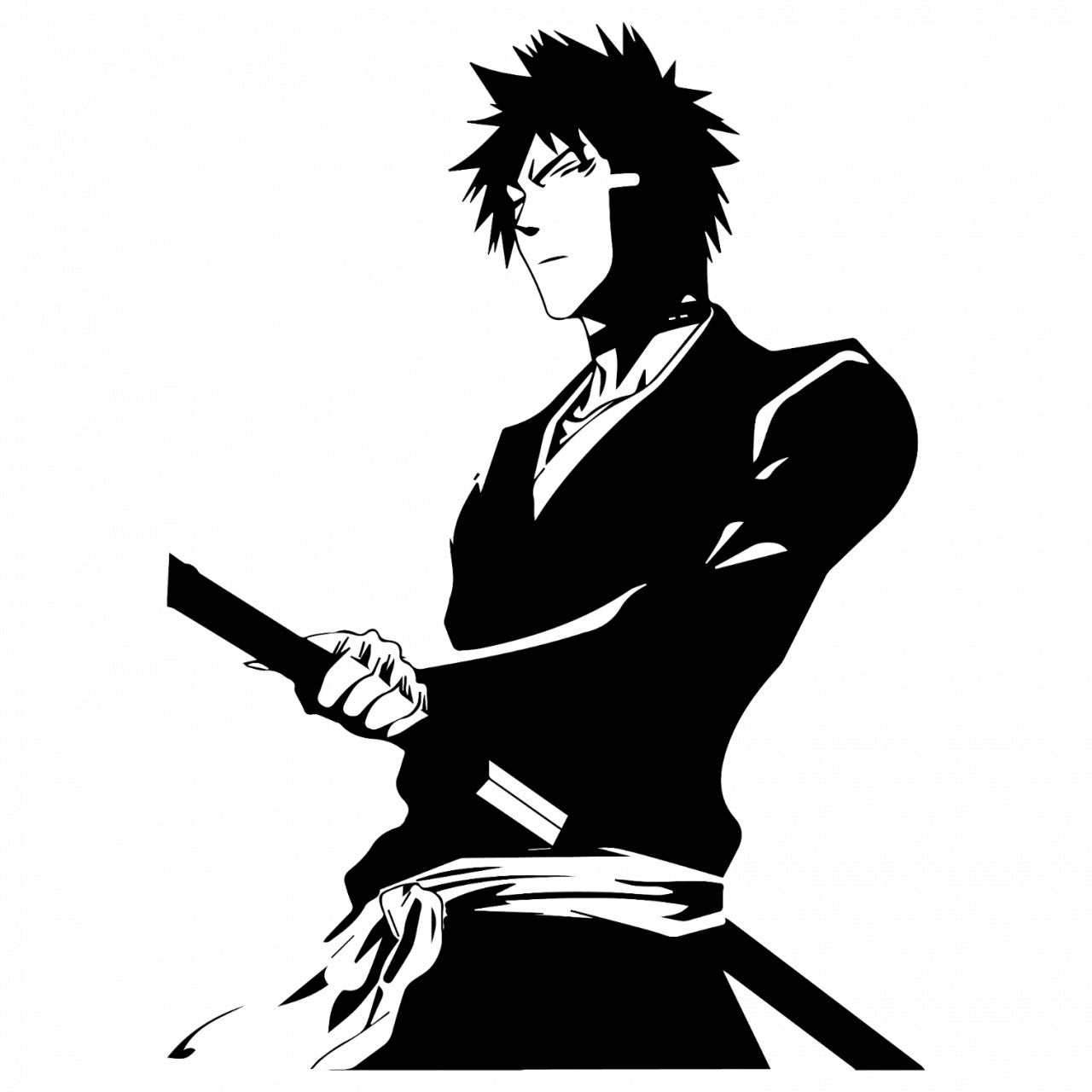 Set 4 bucati, Sticker decorativ, Ichigo Kurosaki Bleach manga, Rezistent la apa, NO9717, 10 cm, Multicolor