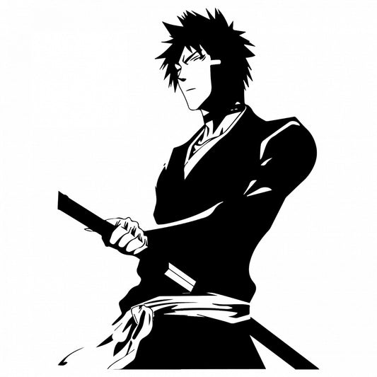 Set 4 bucati, Sticker decorativ, Ichigo Kurosaki Bleach manga, Rezistent la apa, NO9717, 10 cm, Multicolor