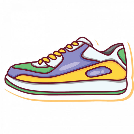 Set 4 bucati, Sticker decorativ, Incaltaminte sportiva, Rezistent la apa, NO9744, 10 cm, Multicolor