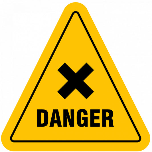 Set 4 bucati, Sticker decorativ, Indicator simbol Danger, Rezistent la apa, NO9748, 10 cm, Multicolor