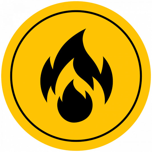 Set 4 bucati, Sticker decorativ, Indicator simbol de avertizare de incendiu, Rezistent la apa, NO9749, 10 cm, Multicolor