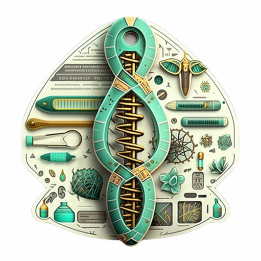 Set 4 bucati, Sticker decorativ, Inginerie genetica, Rezistent la apa, NO9761, 10 cm, Multicolor