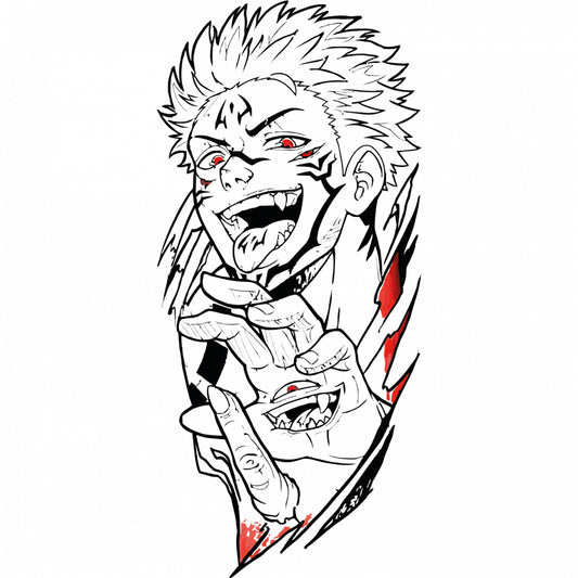 Set 4 bucati, Sticker decorativ, Itadori Sukuna Jujutsu Kaisen, Rezistent la apa, NO9784, 10 cm, Multicolor