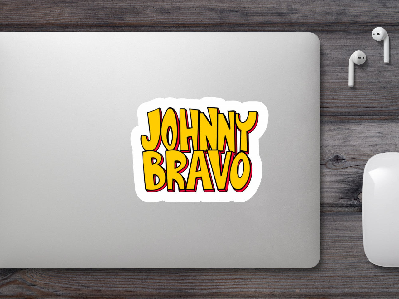 Set 4 bucati, Sticker decorativ, Johnny Bravo, Rezistent la apa, NO9811, 10 cm, Multicolor