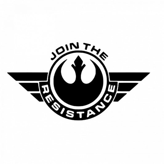 Set 4 bucati, Sticker decorativ, Join the resistence Mandalorian si Star Wars, Rezistent la apa, NO9815, 10 cm, Multicolor