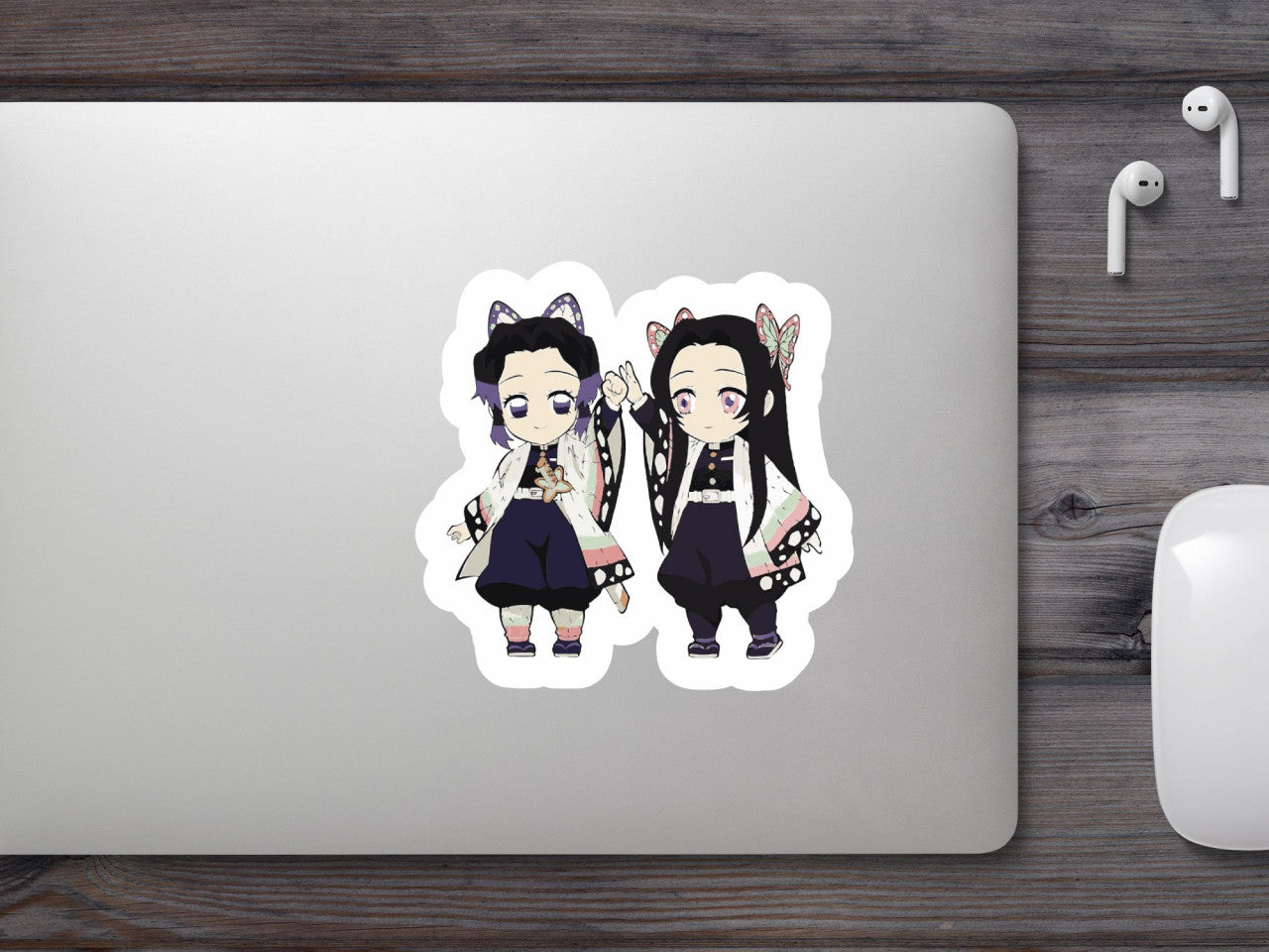 Set 4 bucati, Sticker decorativ, Kanae cu Shinobu, Rezistent la apa, NO9834, 10 cm, Multicolor