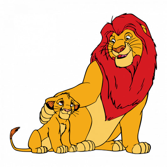 Set 4 bucati, Sticker decorativ, King Lion si Simba, Rezistent la apa, NO9846, 10 cm, Multicolor