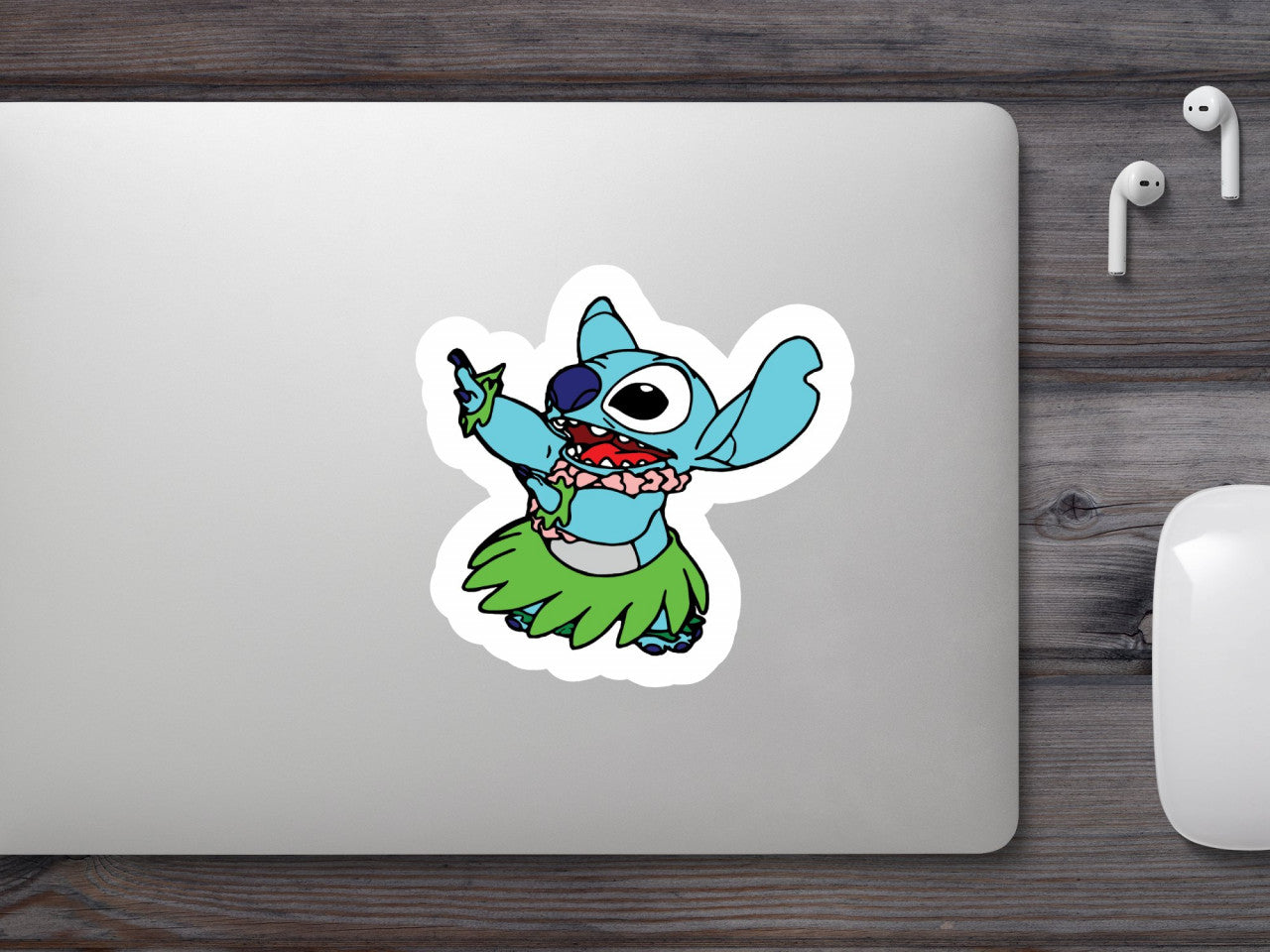 Set 4 bucati, Sticker decorativ, Lilo si Stitch Hula, Rezistent la apa, NO9901, 10 cm, Multicolor