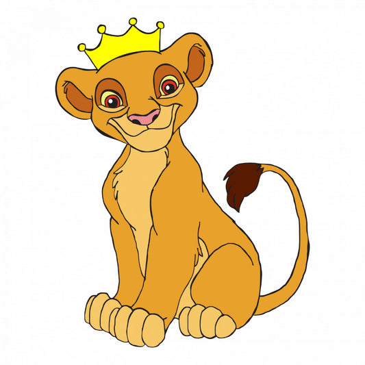 Set 4 bucati, Sticker decorativ, Lion King Simba cu coroana, Rezistent la apa, NO9906, 10 cm, Multicolor