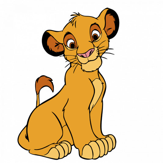 Set 4 bucati, Sticker decorativ, Lion King Simba zambaret, Rezistent la apa, NO9909, 10 cm, Multicolor