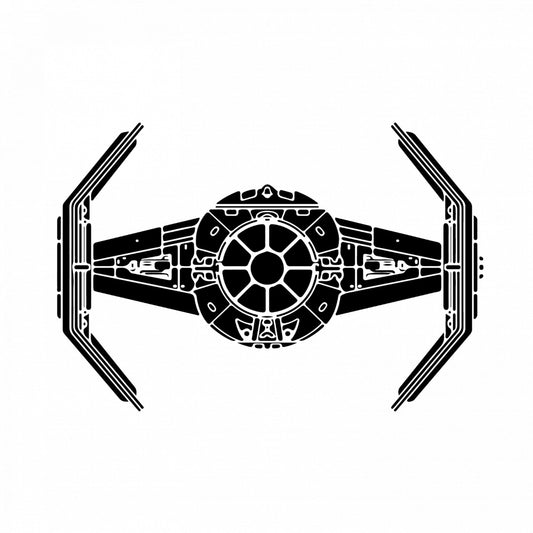 Set 4 bucati, Sticker decorativ, Mandalorian Star wars Nava intergalactica, Rezistent la apa, NO9968, 10 cm, Multicolor