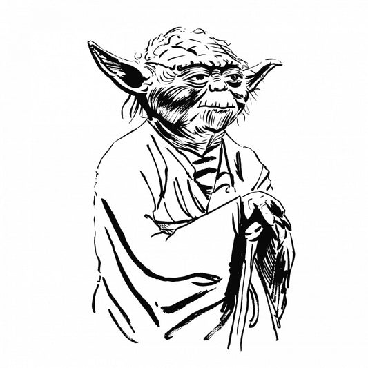 Set 4 bucati, Sticker decorativ, Mandalorian Star wars Yoda batran, Rezistent la apa, NO9971, 10 cm, Multicolor
