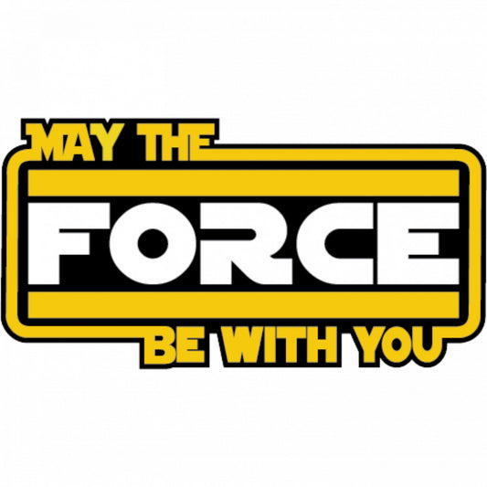 Set 4 bucati, Sticker decorativ, May the force be with you, Rezistent la apa, NO10017, 10 cm, Multicolor