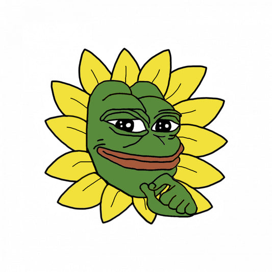 Set 4 bucati, Sticker decorativ, Meme Pepe the Frog buna dimineata soare ganditor, Rezistent la apa, NO10044, 10 cm, Multicolor