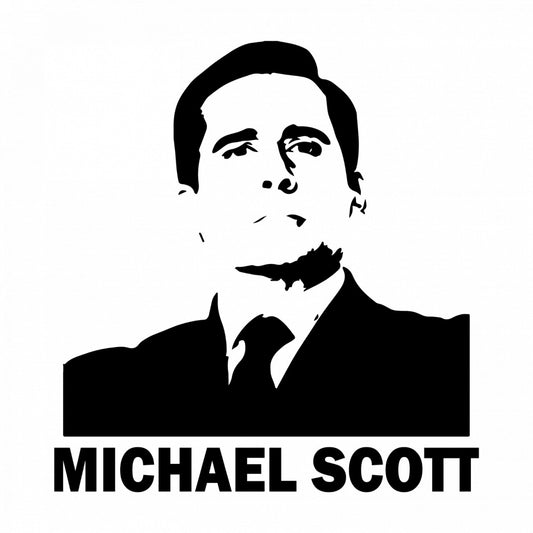 Set 4 bucati, Sticker decorativ, Michael Scott The Office, Rezistent la apa, NO8091, 10 cm, Multicolor