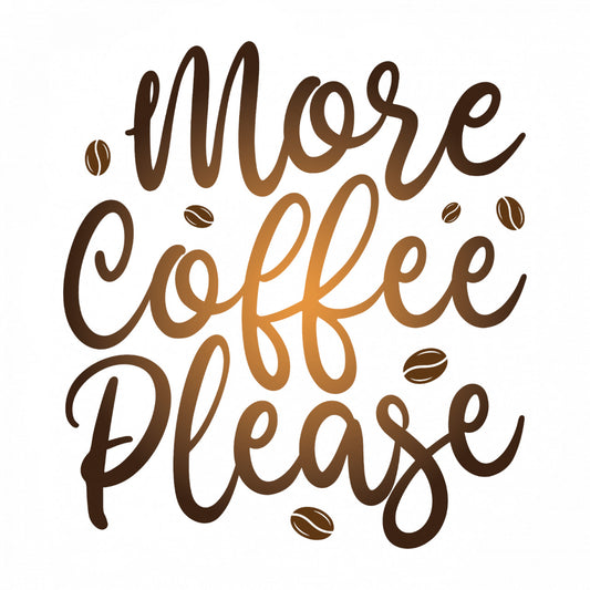 Set 4 bucati, Sticker decorativ, More coffee please, Rezistent la apa, NO8187, 10 cm, Multicolor