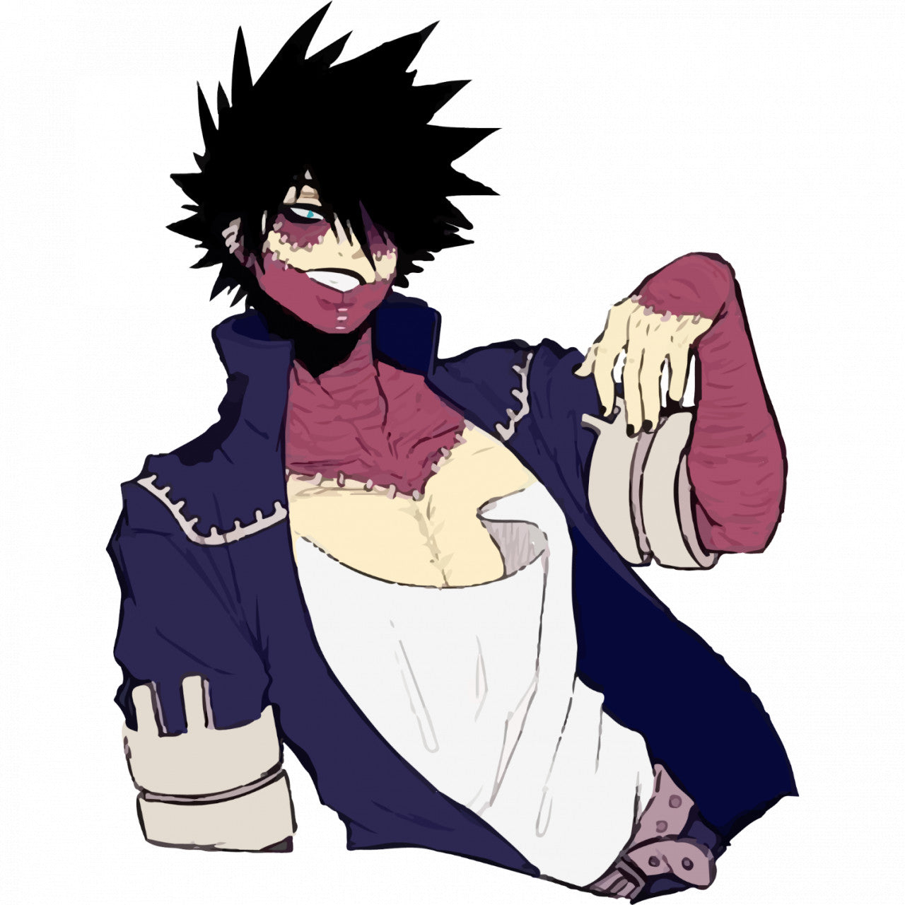 Set 4 bucati, Sticker decorativ, My Hero Academia Dabi anime, Rezistent la apa, NO8201, 10 cm, Multicolor