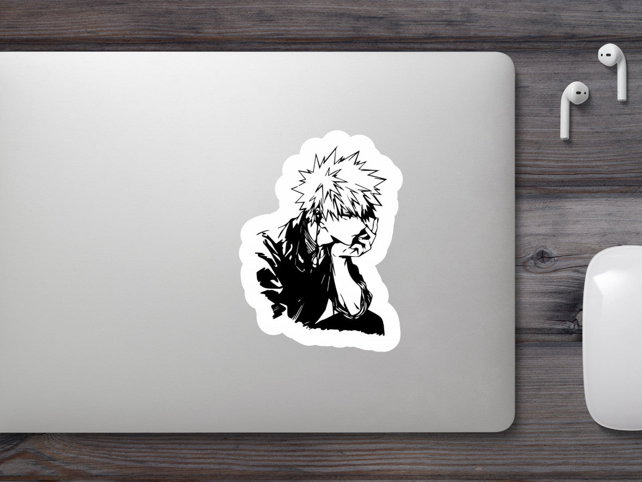 Set 4 bucati, Sticker decorativ, My Hero Academia Katsuki Bakugo anime, Rezistent la apa, NO8204, 10 cm, Multicolor