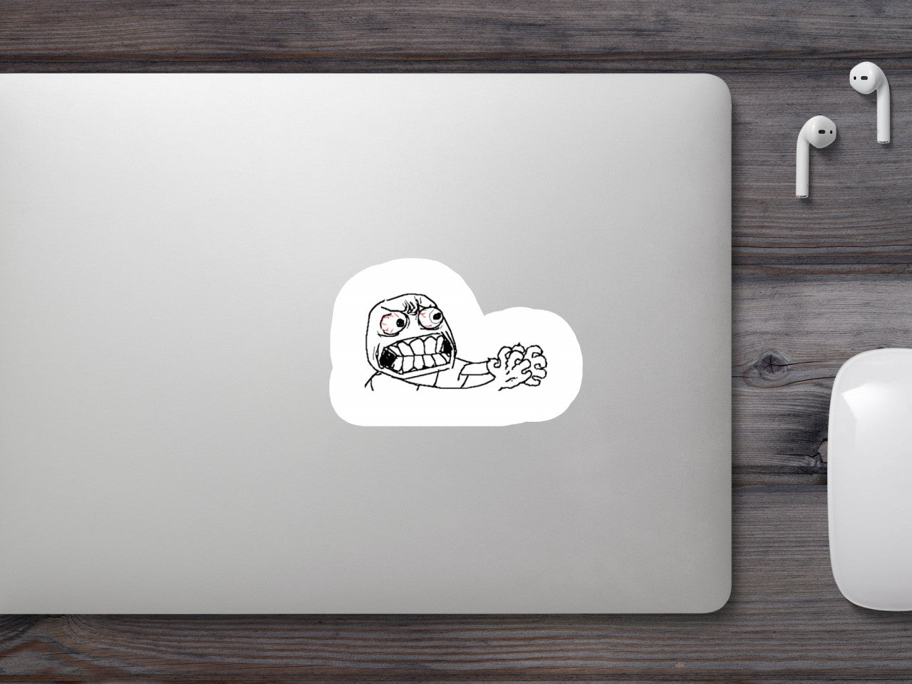 Set 4 bucati, Sticker decorativ, Nervi in tacere Troll Meme, Rezistent la apa, NO8242, 10 cm, Multicolor