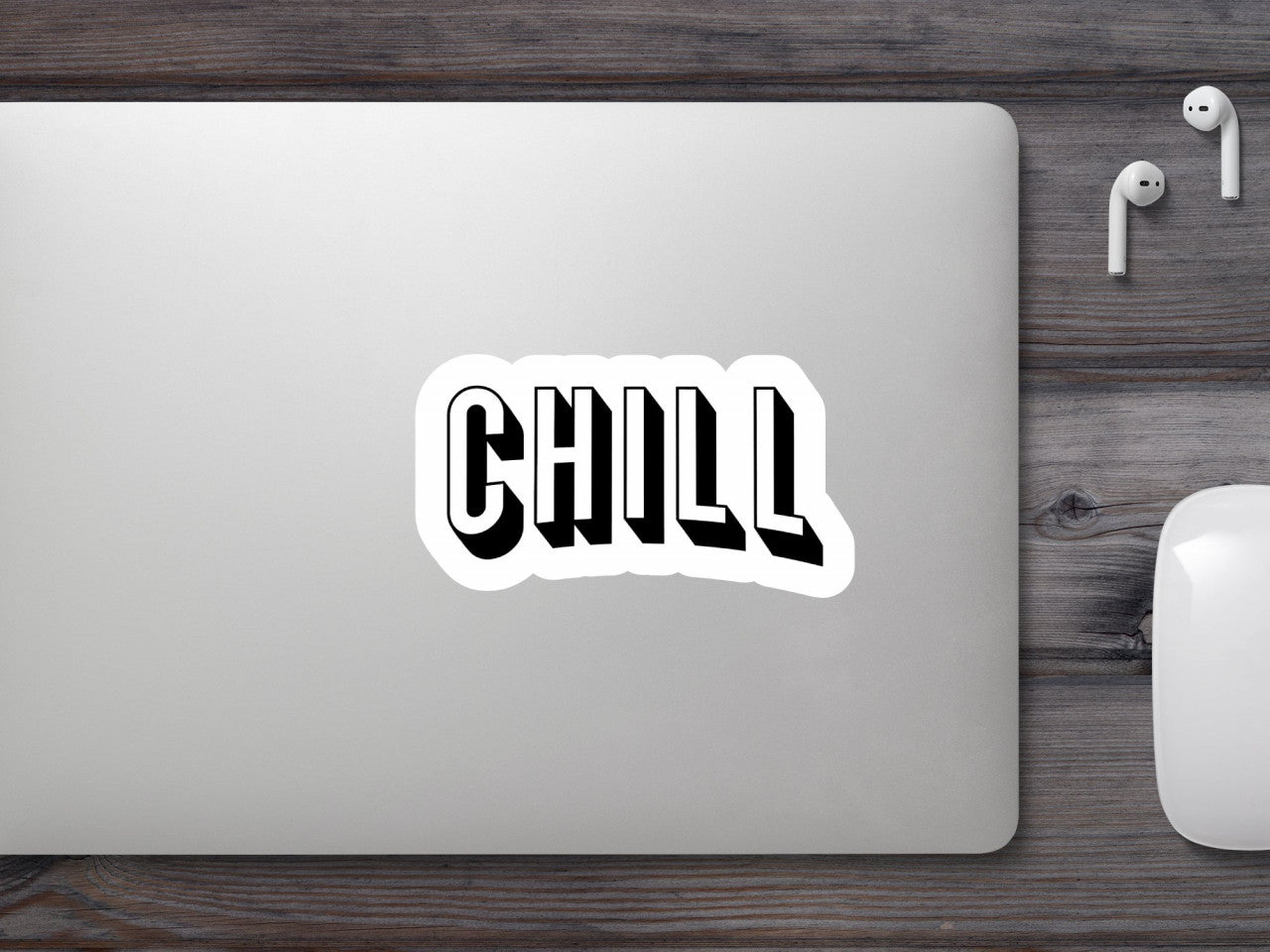 Set 4 bucati, Sticker decorativ, Netflix and chill, Rezistent la apa, NO8243, 10 cm, Multicolor