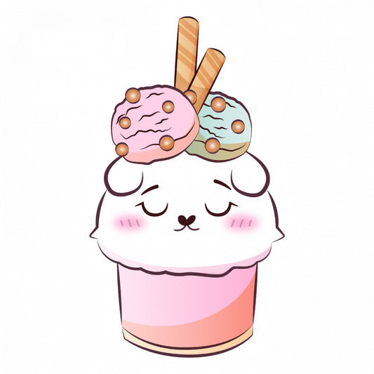 Set 4 bucati, Sticker decorativ, Pahar de inghetata cu forma de pisica, Rezistent la apa, NO10091, 10 cm, Multicolor