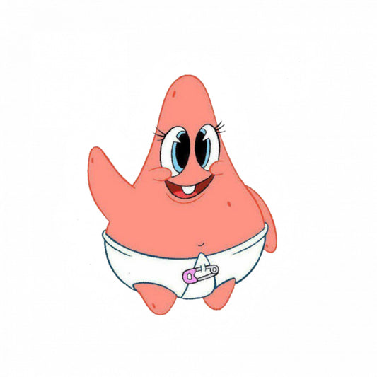 Set 4 bucati, Sticker decorativ, Patrick Star Bebelus Meme, Rezistent la apa, NO10114, 10 cm, Multicolor