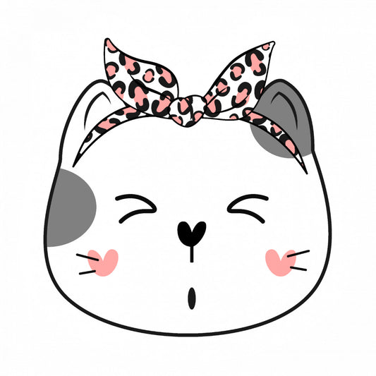 Set 4 bucati, Sticker decorativ, Pisicuta alintata, Rezistent la apa, NO10266, 10 cm, Multicolor