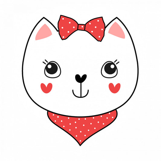 Set 4 bucati, Sticker decorativ, Pisicuta iubitoare, Rezistent la apa, NO7505, 10 cm, Multicolor