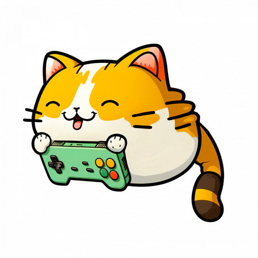 Set 4 bucati, Sticker decorativ, Pisicuta jucatoare, Rezistent la apa, NO7506, 10 cm, Multicolor