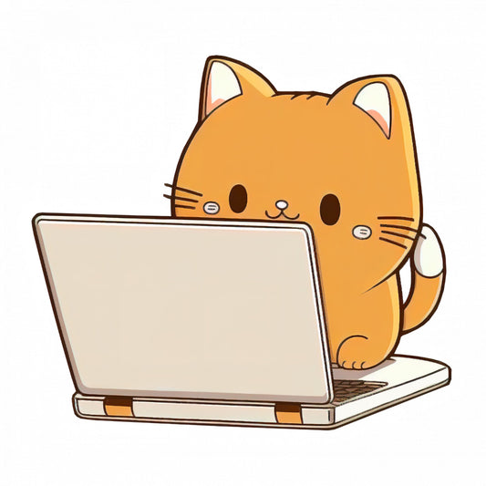 Set 4 bucati, Sticker decorativ, Pisicuta la birou, Rezistent la apa, NO7507, 10 cm, Multicolor