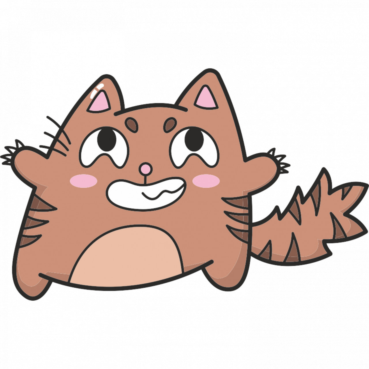 Set 4 bucati, Sticker decorativ, Pisicuta speriata, Rezistent la apa, NO7513, 10 cm, Multicolor