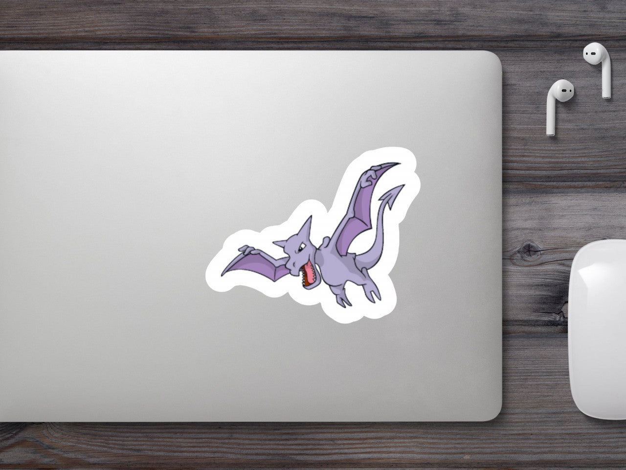 Set 4 bucati, Sticker decorativ, Pokemon Aerodactyl, Rezistent la apa, NO7541, 10 cm, Multicolor