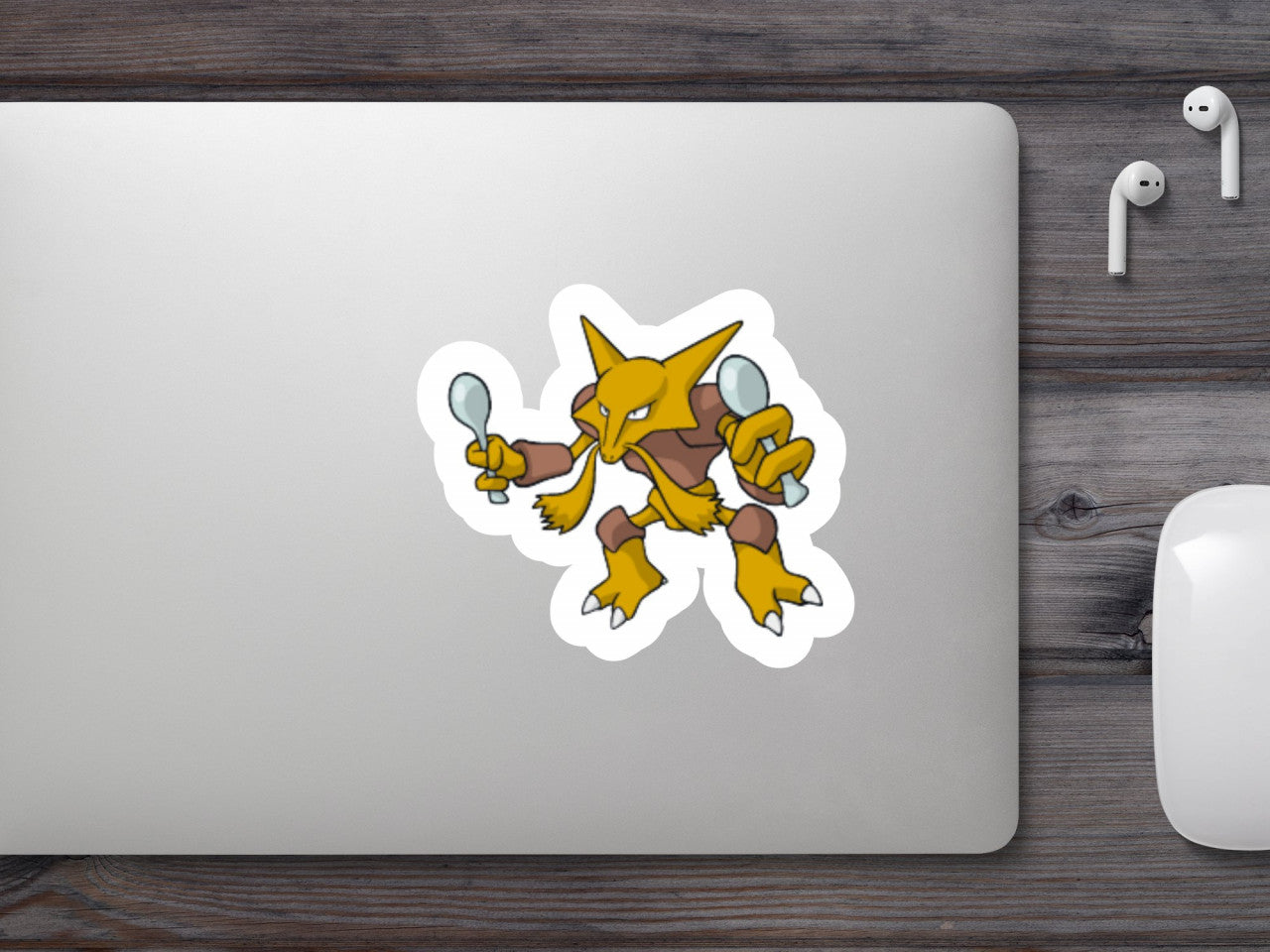 Set 4 bucati, Sticker decorativ, Pokemon Alakazam, Rezistent la apa, NO7542, 10 cm, Multicolor