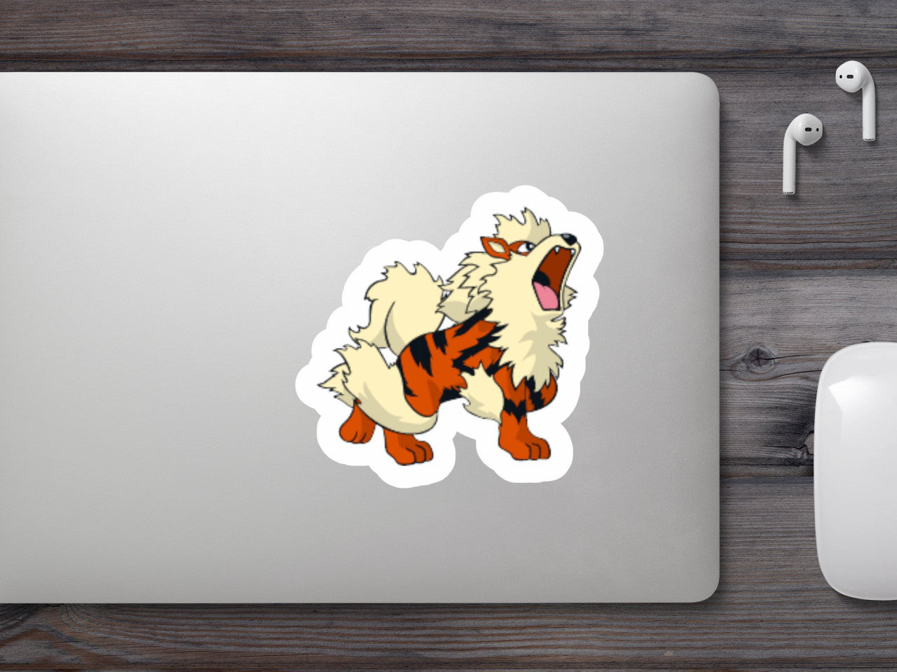 Set 4 bucati, Sticker decorativ, Pokemon Arcanine, Rezistent la apa, NO7544, 10 cm, Multicolor