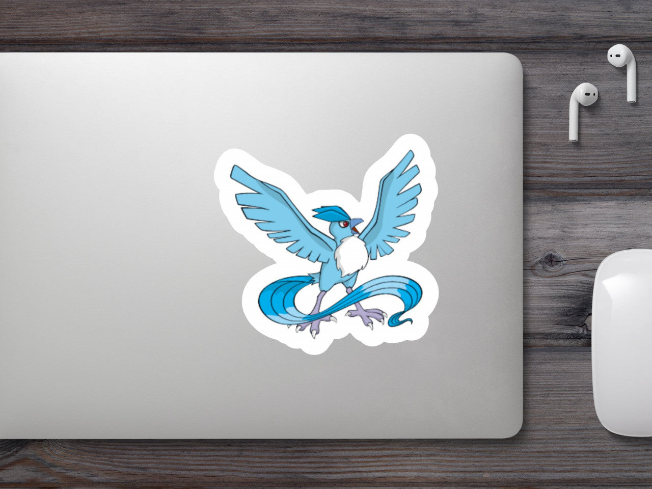 Set 4 bucati, Sticker decorativ, Pokemon Articuno, Rezistent la apa, NO7545, 10 cm, Multicolor