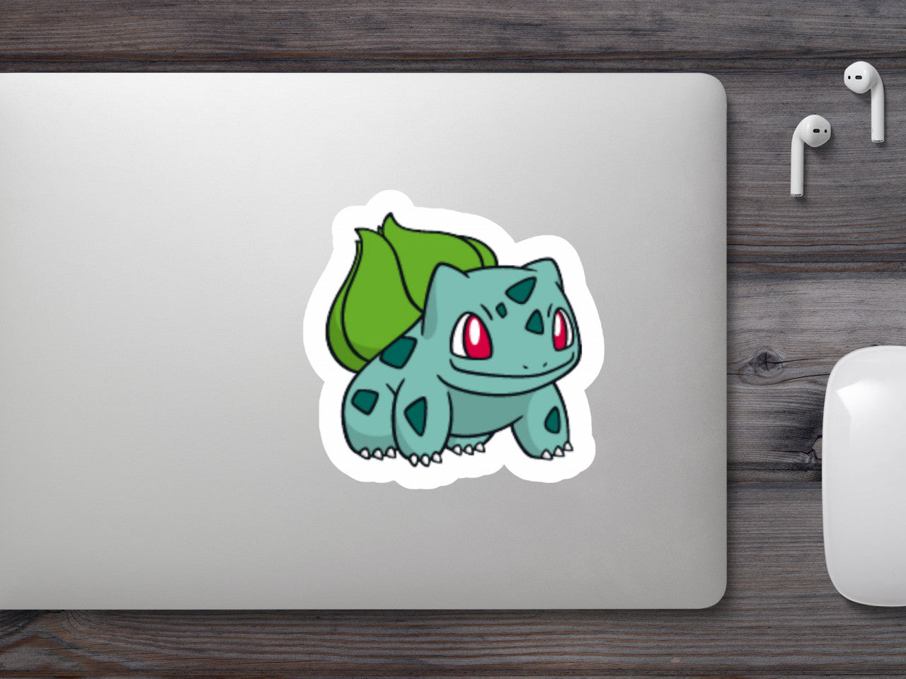 Set 4 bucati, Sticker decorativ, Pokemon Bulbasaur copil, Rezistent la apa, NO7549, 10 cm, Multicolor