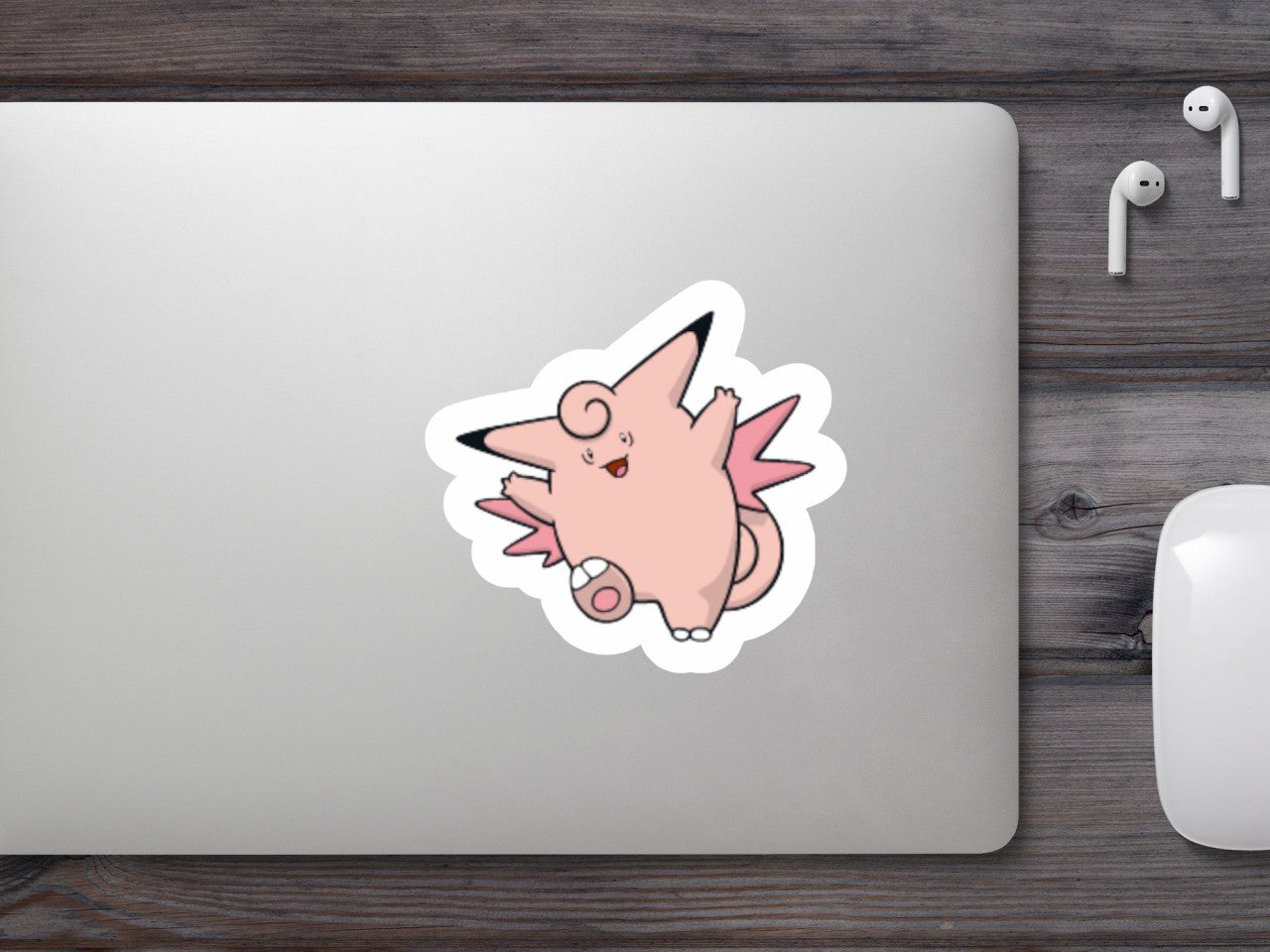 Set 4 bucati, Sticker decorativ, Pokemon Clefable, Rezistent la apa, NO7557, 10 cm, Multicolor