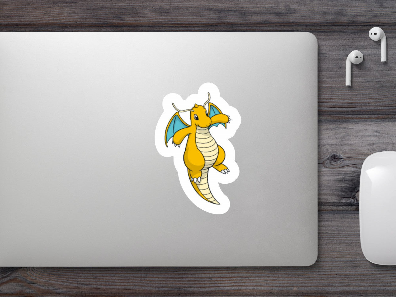 Set 4 bucati, Sticker decorativ, Pokemon Dragonite, Rezistent la apa, NO7569, 10 cm, Multicolor