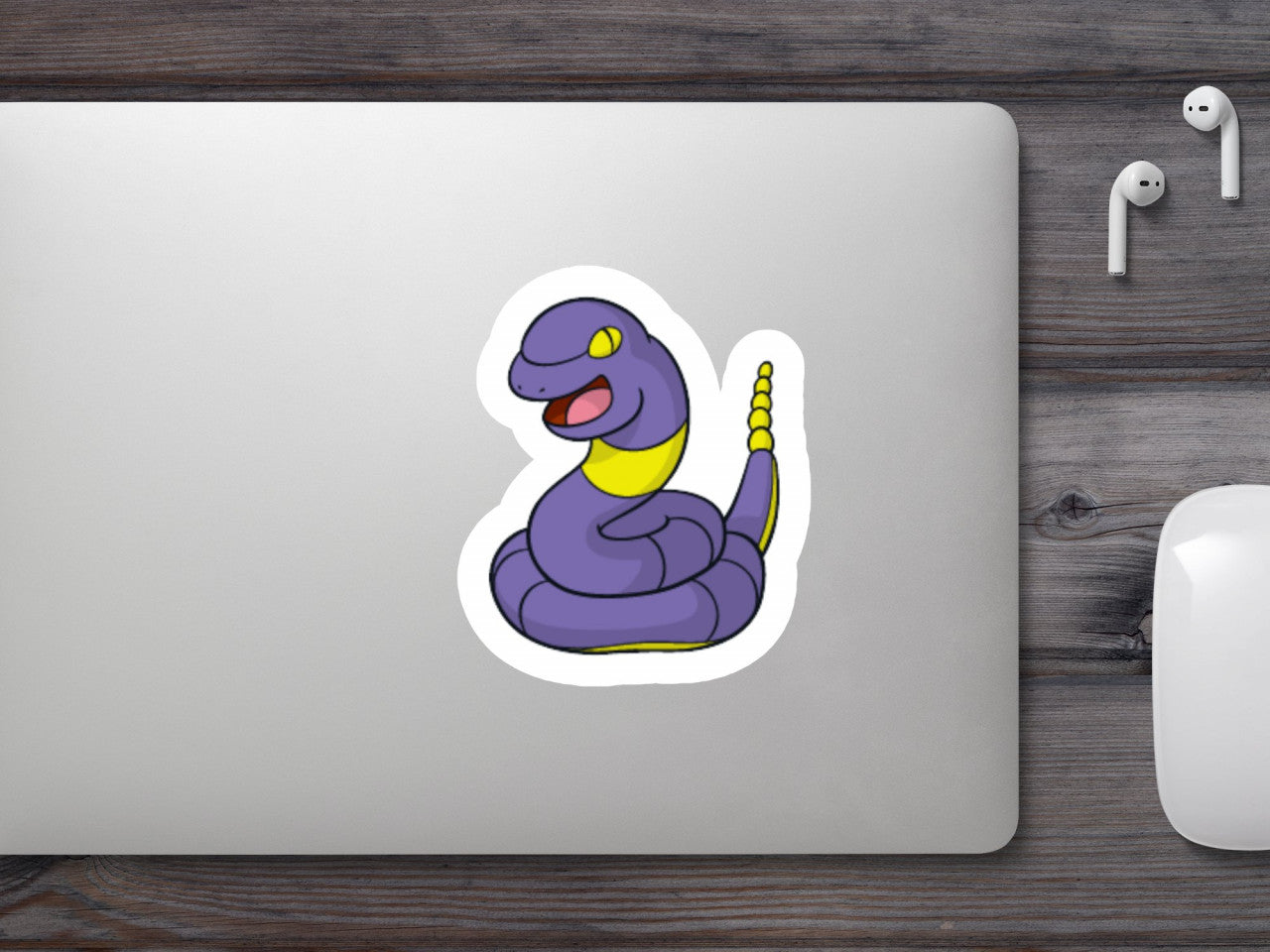 Set 4 bucati, Sticker decorativ, Pokemon Ekans, Rezistent la apa, NO7574, 10 cm, Multicolor
