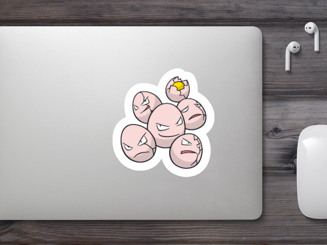 Set 4 bucati, Sticker decorativ, Pokemon Exeggcute, Rezistent la apa, NO7576, 10 cm, Multicolor