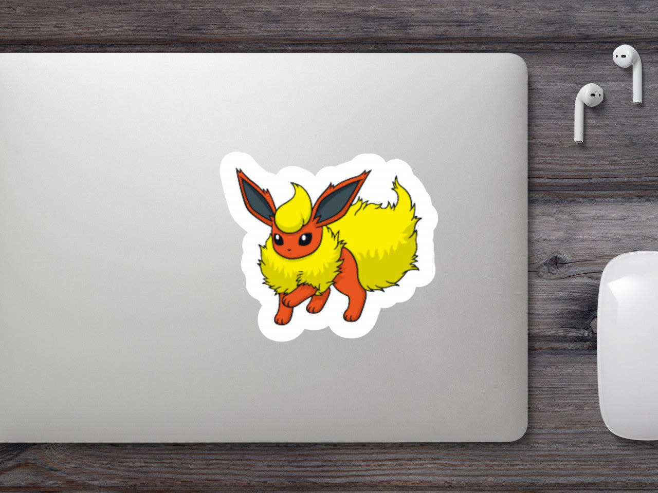 Set 4 bucati, Sticker decorativ, Pokemon Flareon, Rezistent la apa, NO7581, 10 cm, Multicolor