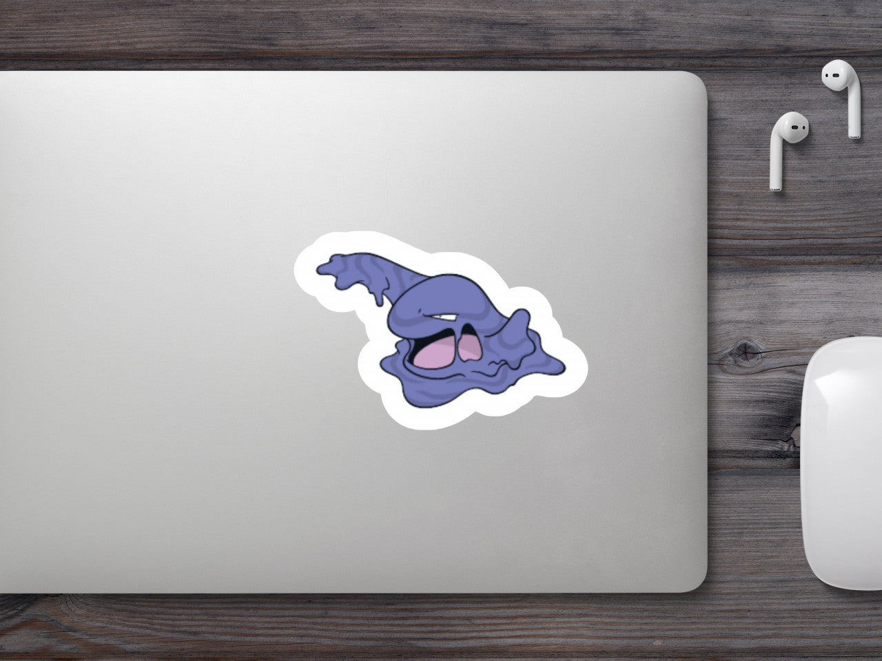 Set 4 bucati, Sticker decorativ, Pokemon Muk, Rezistent la apa, NO7633, 10 cm, Multicolor