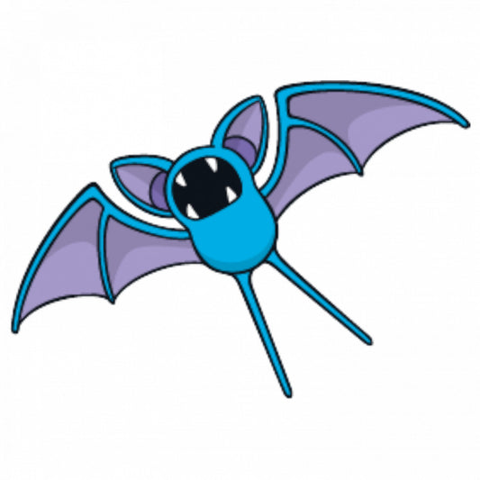 Set 4 bucati, Sticker decorativ, Pokemon Zubat fioros, Rezistent la apa, NO7698, 10 cm, Multicolor