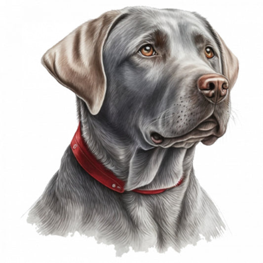 Set 4 bucati, Sticker decorativ, portret Labrador Retriever, Rezistent la apa, NO7704, 10 cm, Multicolor